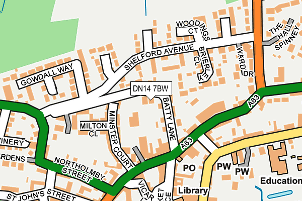 DN14 7BW map - OS OpenMap – Local (Ordnance Survey)