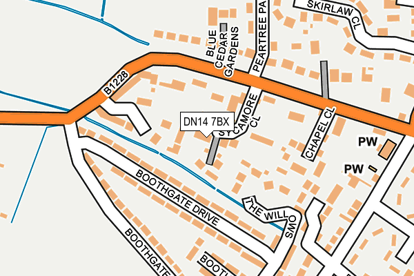 DN14 7BX map - OS OpenMap – Local (Ordnance Survey)