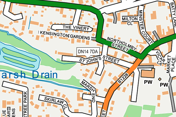 DN14 7DA map - OS OpenMap – Local (Ordnance Survey)