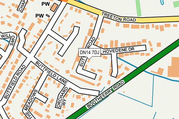 DN14 7DJ map - OS OpenMap – Local (Ordnance Survey)