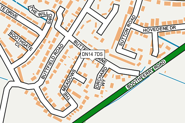 DN14 7DS map - OS OpenMap – Local (Ordnance Survey)