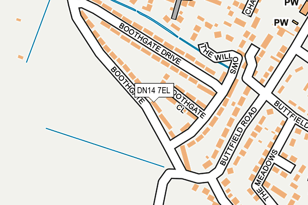 DN14 7EL map - OS OpenMap – Local (Ordnance Survey)
