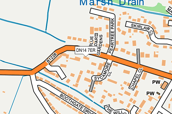 DN14 7ER map - OS OpenMap – Local (Ordnance Survey)