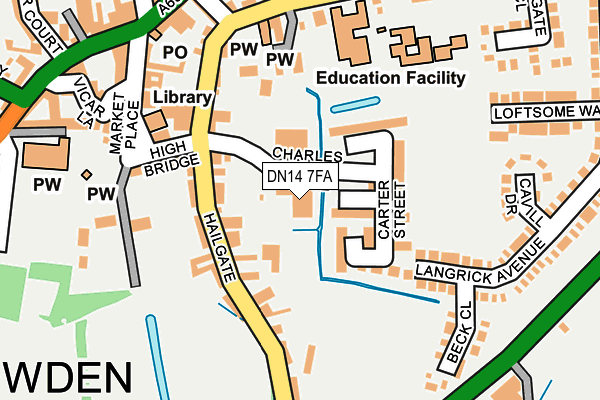 DN14 7FA map - OS OpenMap – Local (Ordnance Survey)
