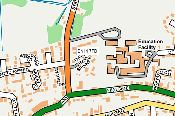 DN14 7FD map - OS OpenMap – Local (Ordnance Survey)