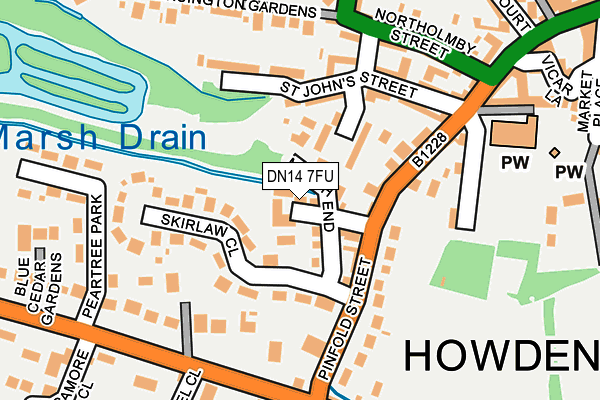 DN14 7FU map - OS OpenMap – Local (Ordnance Survey)