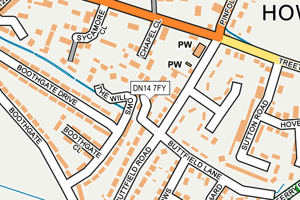 DN14 7FY map - OS OpenMap – Local (Ordnance Survey)