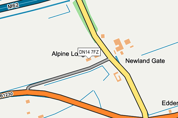 DN14 7FZ map - OS OpenMap – Local (Ordnance Survey)