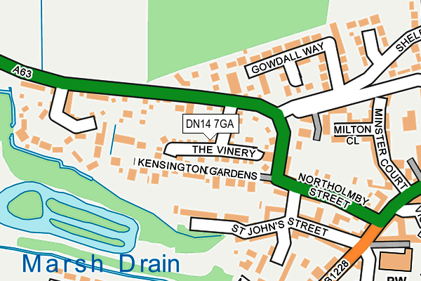 DN14 7GA map - OS OpenMap – Local (Ordnance Survey)