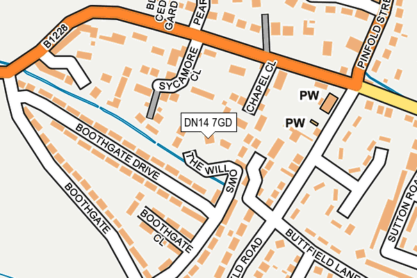 DN14 7GD map - OS OpenMap – Local (Ordnance Survey)