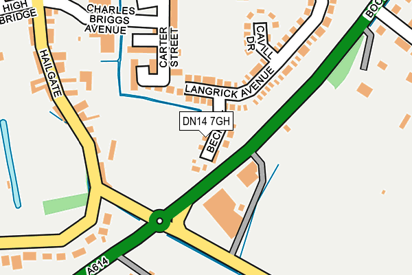 DN14 7GH map - OS OpenMap – Local (Ordnance Survey)