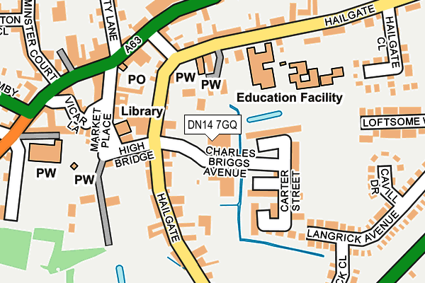 DN14 7GQ map - OS OpenMap – Local (Ordnance Survey)