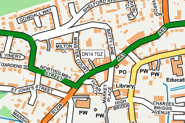 DN14 7GZ map - OS OpenMap – Local (Ordnance Survey)