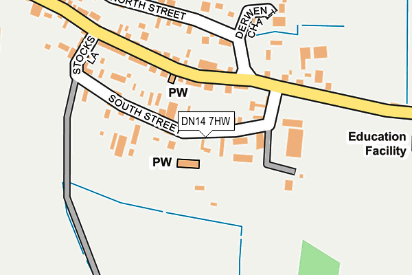 DN14 7HW map - OS OpenMap – Local (Ordnance Survey)