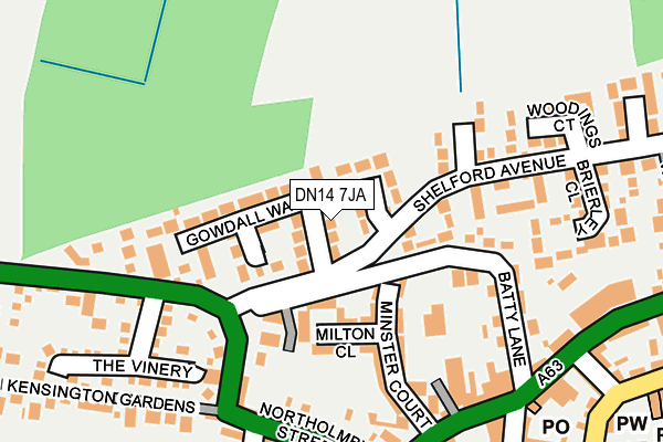 DN14 7JA map - OS OpenMap – Local (Ordnance Survey)
