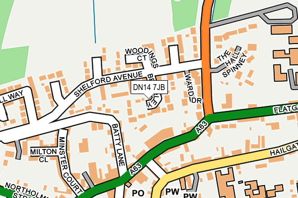 DN14 7JB map - OS OpenMap – Local (Ordnance Survey)