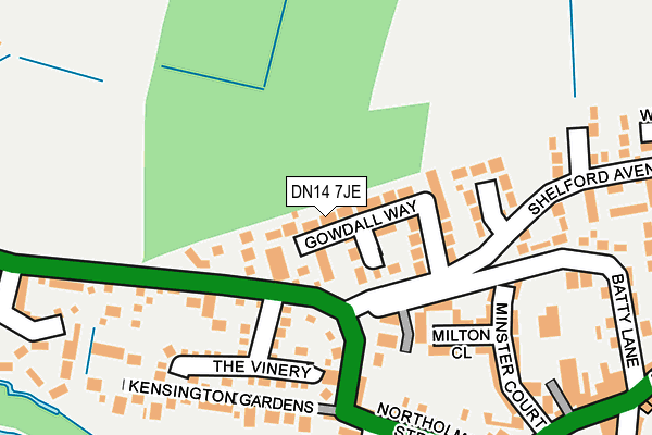 DN14 7JE map - OS OpenMap – Local (Ordnance Survey)