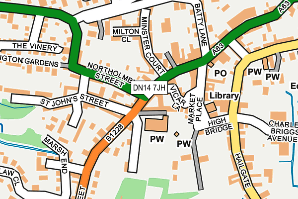 DN14 7JH map - OS OpenMap – Local (Ordnance Survey)