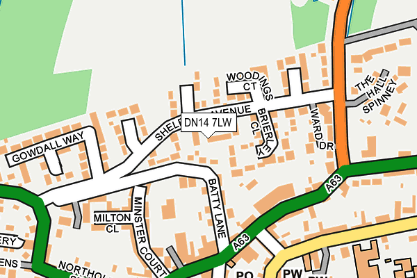 DN14 7LW map - OS OpenMap – Local (Ordnance Survey)
