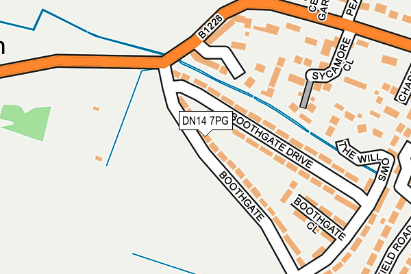 DN14 7PG map - OS OpenMap – Local (Ordnance Survey)