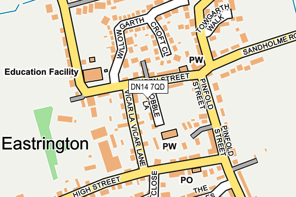 DN14 7QD map - OS OpenMap – Local (Ordnance Survey)