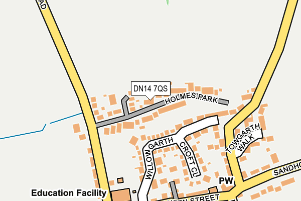 DN14 7QS map - OS OpenMap – Local (Ordnance Survey)
