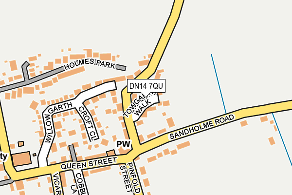 DN14 7QU map - OS OpenMap – Local (Ordnance Survey)