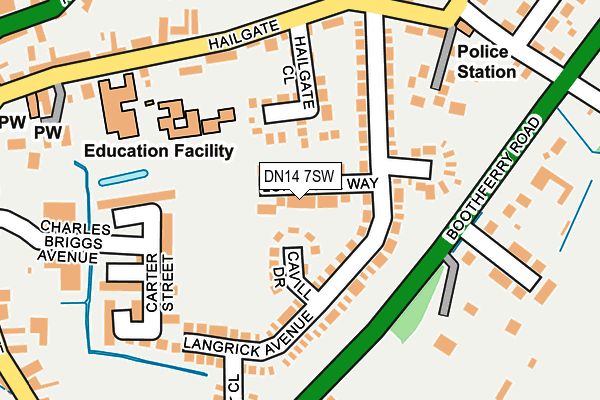 DN14 7SW map - OS OpenMap – Local (Ordnance Survey)