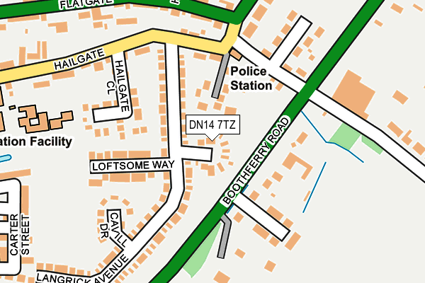 DN14 7TZ map - OS OpenMap – Local (Ordnance Survey)