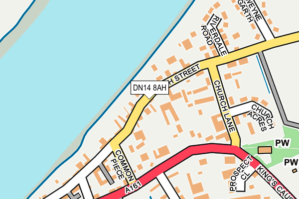 DN14 8AH map - OS OpenMap – Local (Ordnance Survey)