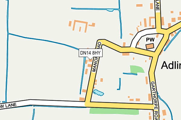 DN14 8HY map - OS OpenMap – Local (Ordnance Survey)