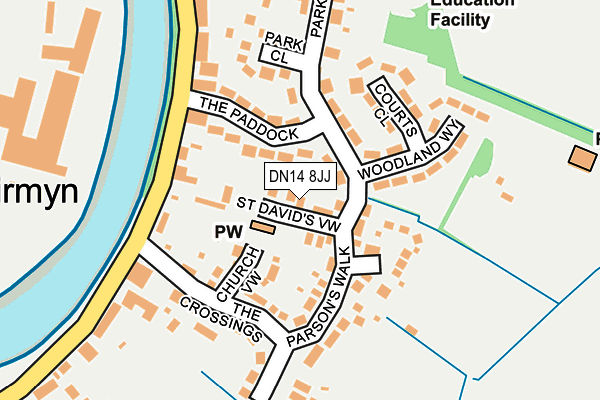 DN14 8JJ map - OS OpenMap – Local (Ordnance Survey)