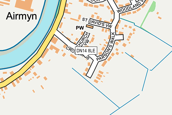 DN14 8LE map - OS OpenMap – Local (Ordnance Survey)
