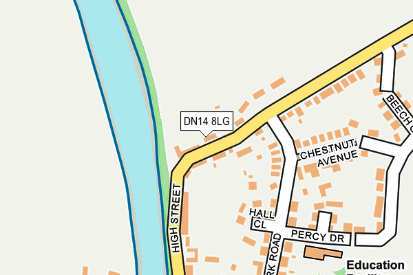 DN14 8LG map - OS OpenMap – Local (Ordnance Survey)