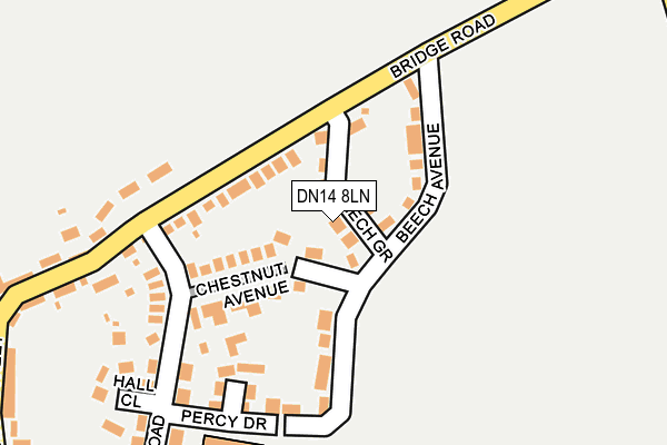 DN14 8LN map - OS OpenMap – Local (Ordnance Survey)