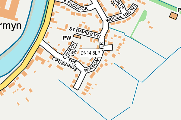 DN14 8LP map - OS OpenMap – Local (Ordnance Survey)