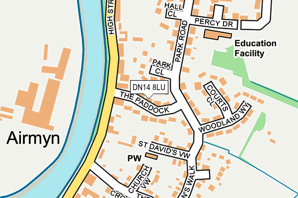 DN14 8LU map - OS OpenMap – Local (Ordnance Survey)