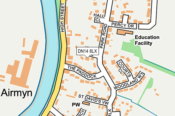 DN14 8LX map - OS OpenMap – Local (Ordnance Survey)