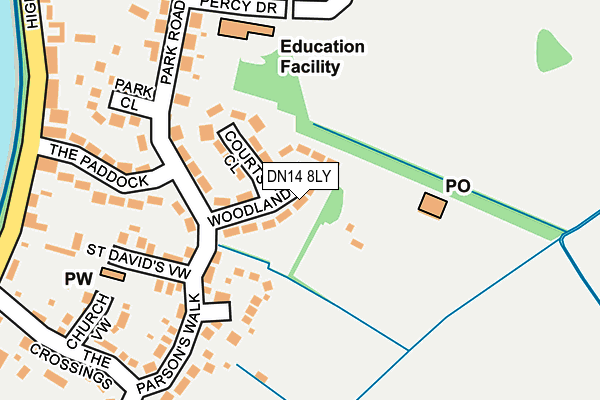 DN14 8LY map - OS OpenMap – Local (Ordnance Survey)
