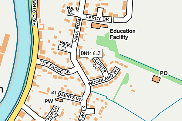 DN14 8LZ map - OS OpenMap – Local (Ordnance Survey)