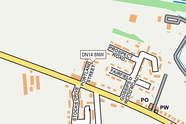 DN14 8NW map - OS OpenMap – Local (Ordnance Survey)
