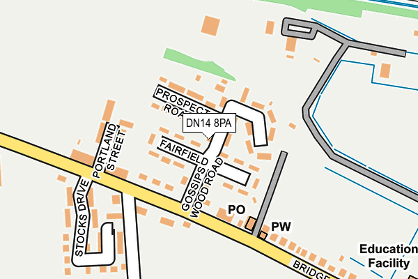 DN14 8PA map - OS OpenMap – Local (Ordnance Survey)