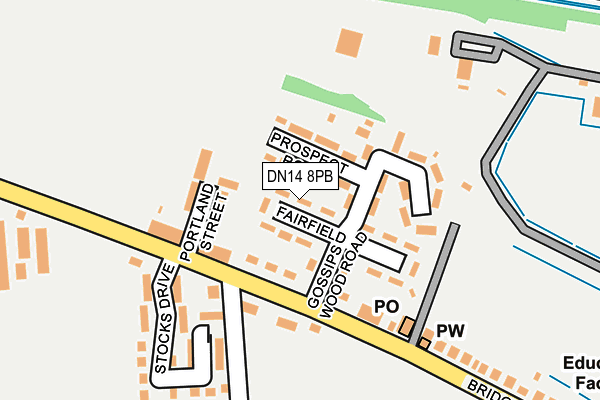 DN14 8PB map - OS OpenMap – Local (Ordnance Survey)