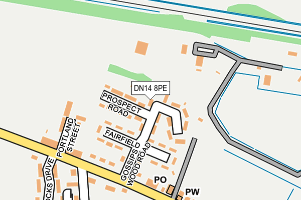 DN14 8PE map - OS OpenMap – Local (Ordnance Survey)