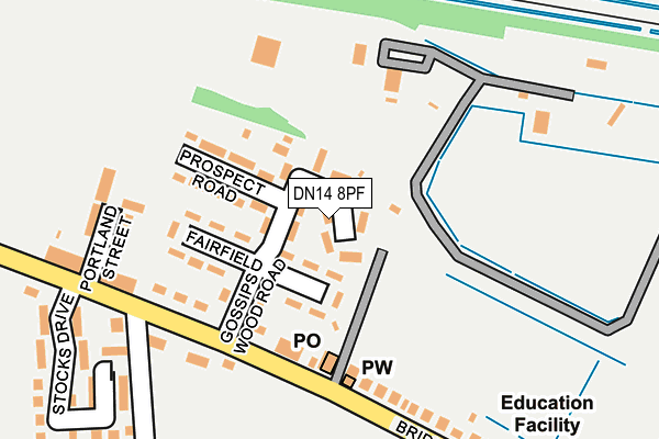 DN14 8PF map - OS OpenMap – Local (Ordnance Survey)