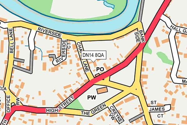 DN14 8QA map - OS OpenMap – Local (Ordnance Survey)