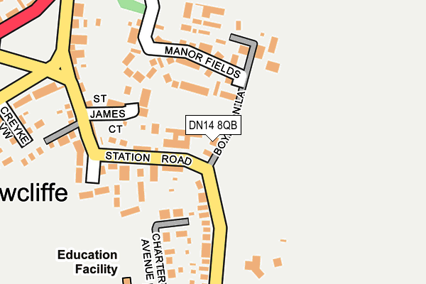 DN14 8QB map - OS OpenMap – Local (Ordnance Survey)