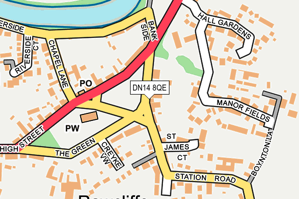 DN14 8QE map - OS OpenMap – Local (Ordnance Survey)