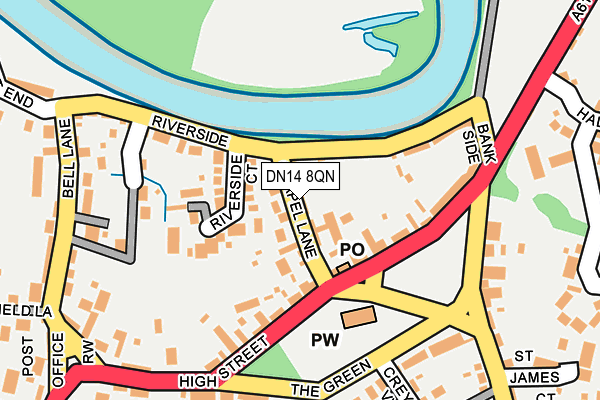 DN14 8QN map - OS OpenMap – Local (Ordnance Survey)
