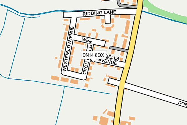 DN14 8QX map - OS OpenMap – Local (Ordnance Survey)